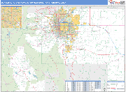 Denver-Aurora-Lakewood Metro Area Wall Map Basic Style